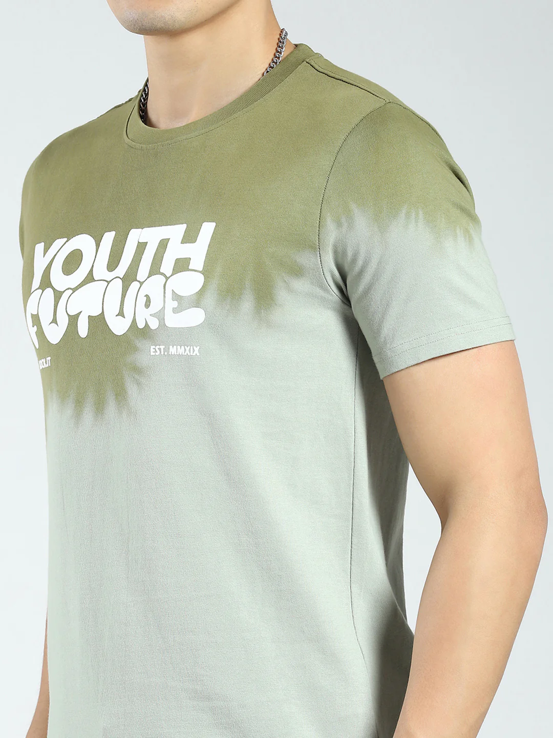 Rock.it Men Green Printed Round Neck Half Sleeve T-Shirt - Image 6