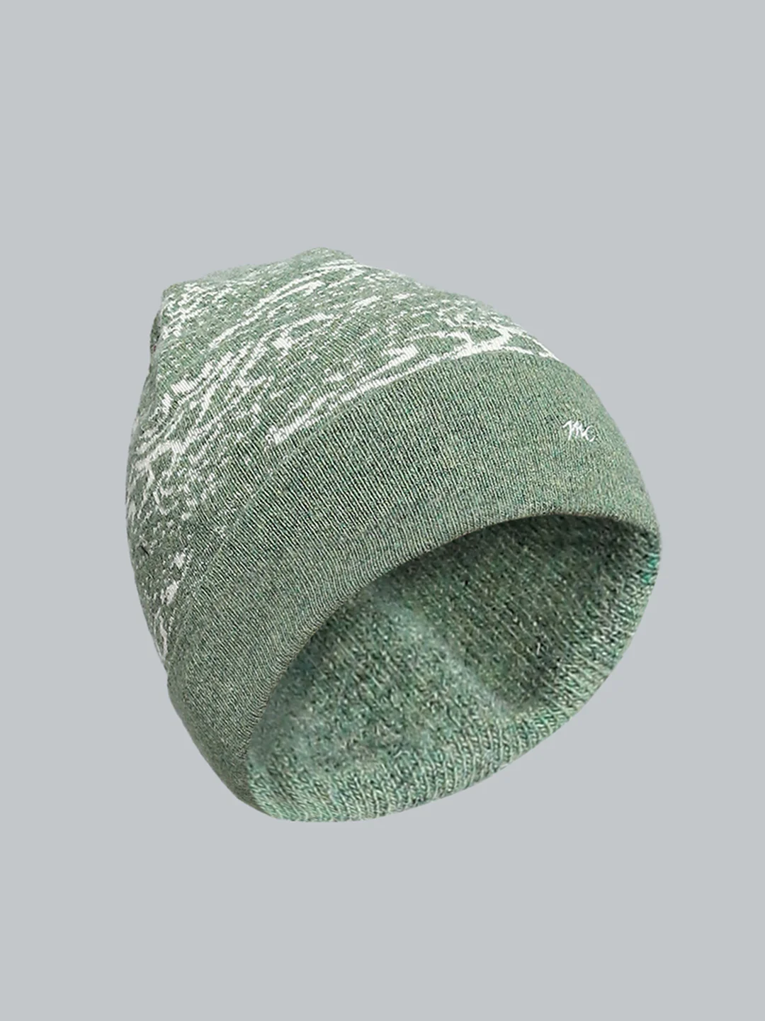 Men Green Self Design Cap - Image 2