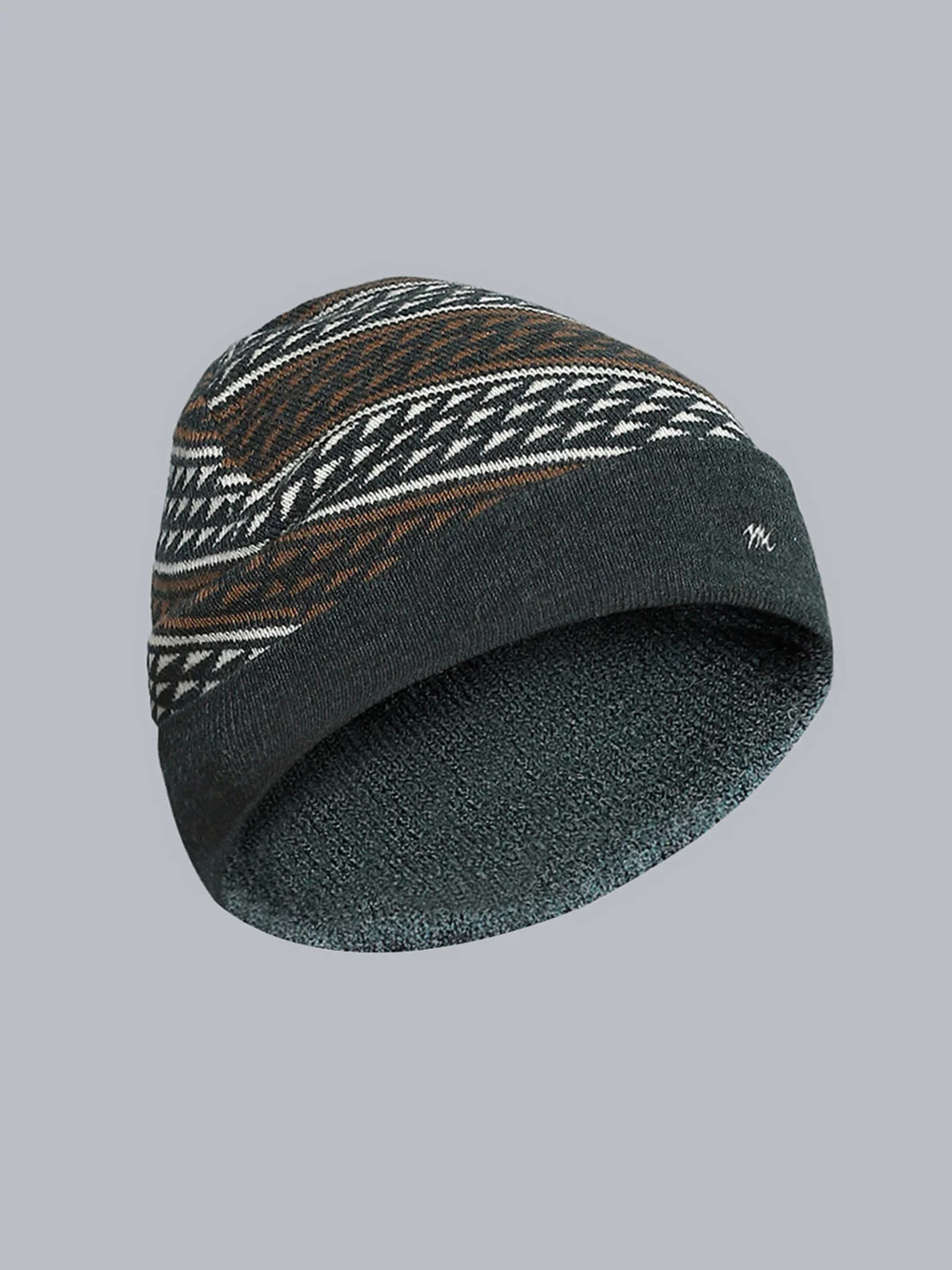 Men Green Self Design Cap - Image 2