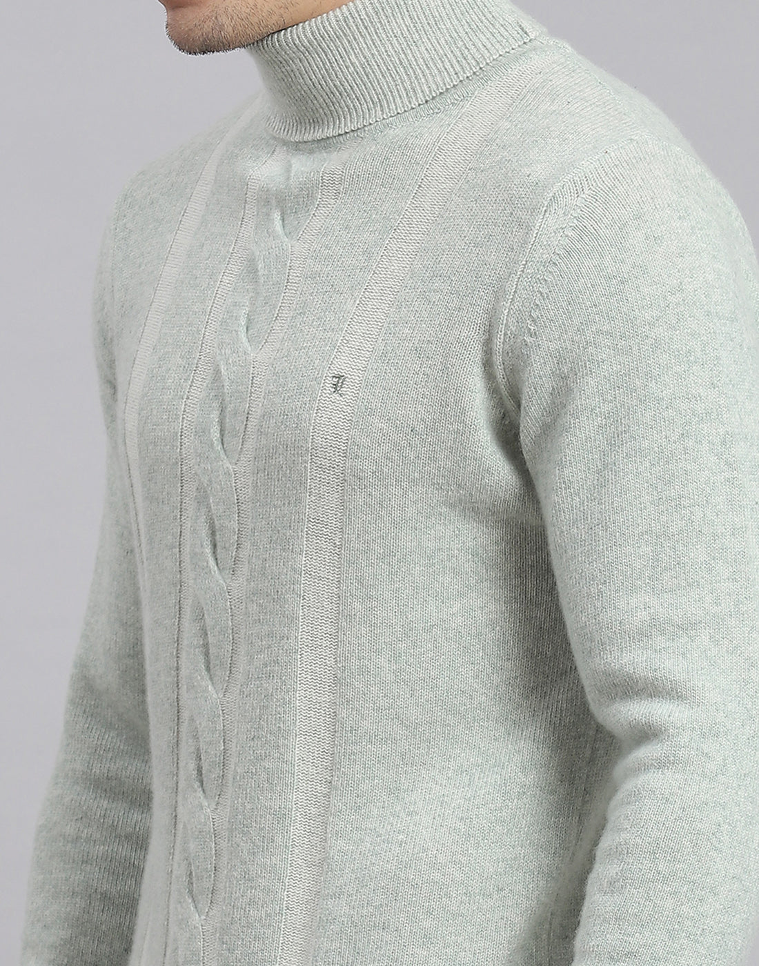 Men Green Self Design H Neck Full Sleeve Sweater - Image 7