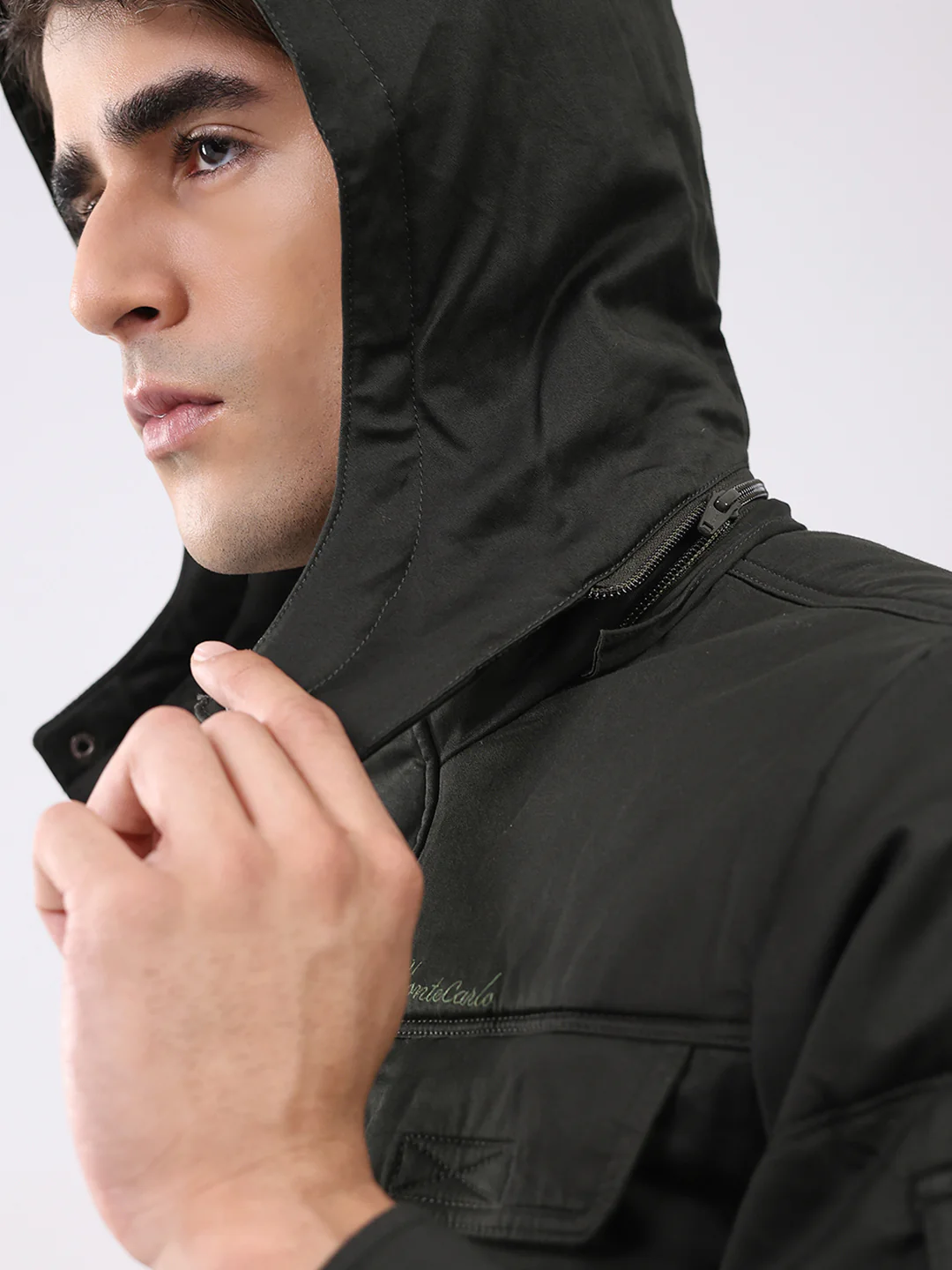 Men Green Solid Collar Full Sleeve Jacket - Image 6