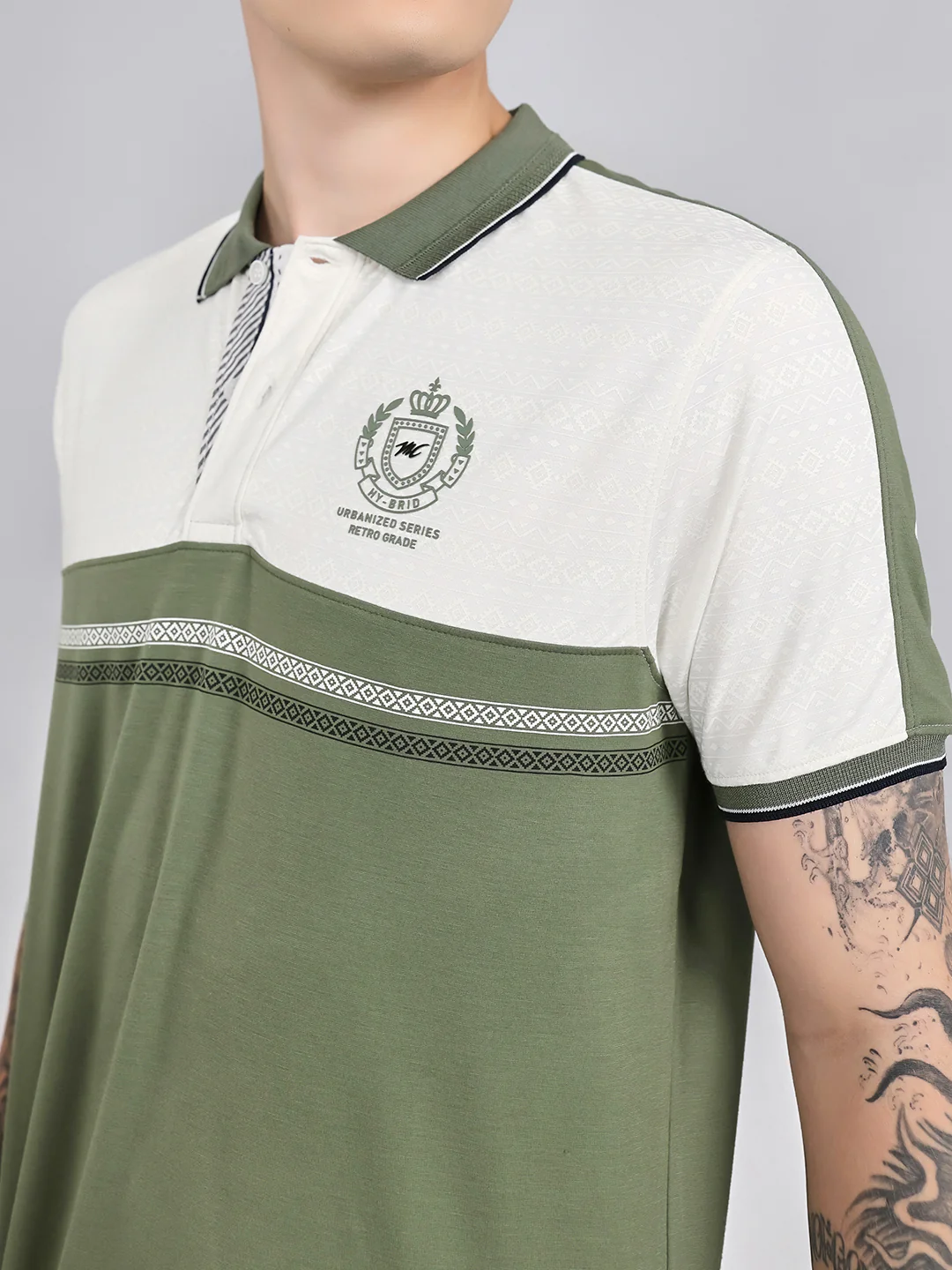 Men Green Solid Collar Half Sleeve Lower Set - Image 5