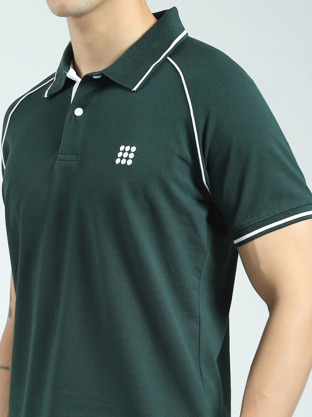 Rock.it Men Green Solid Collar Half Sleeve T-Shirt - Image 6