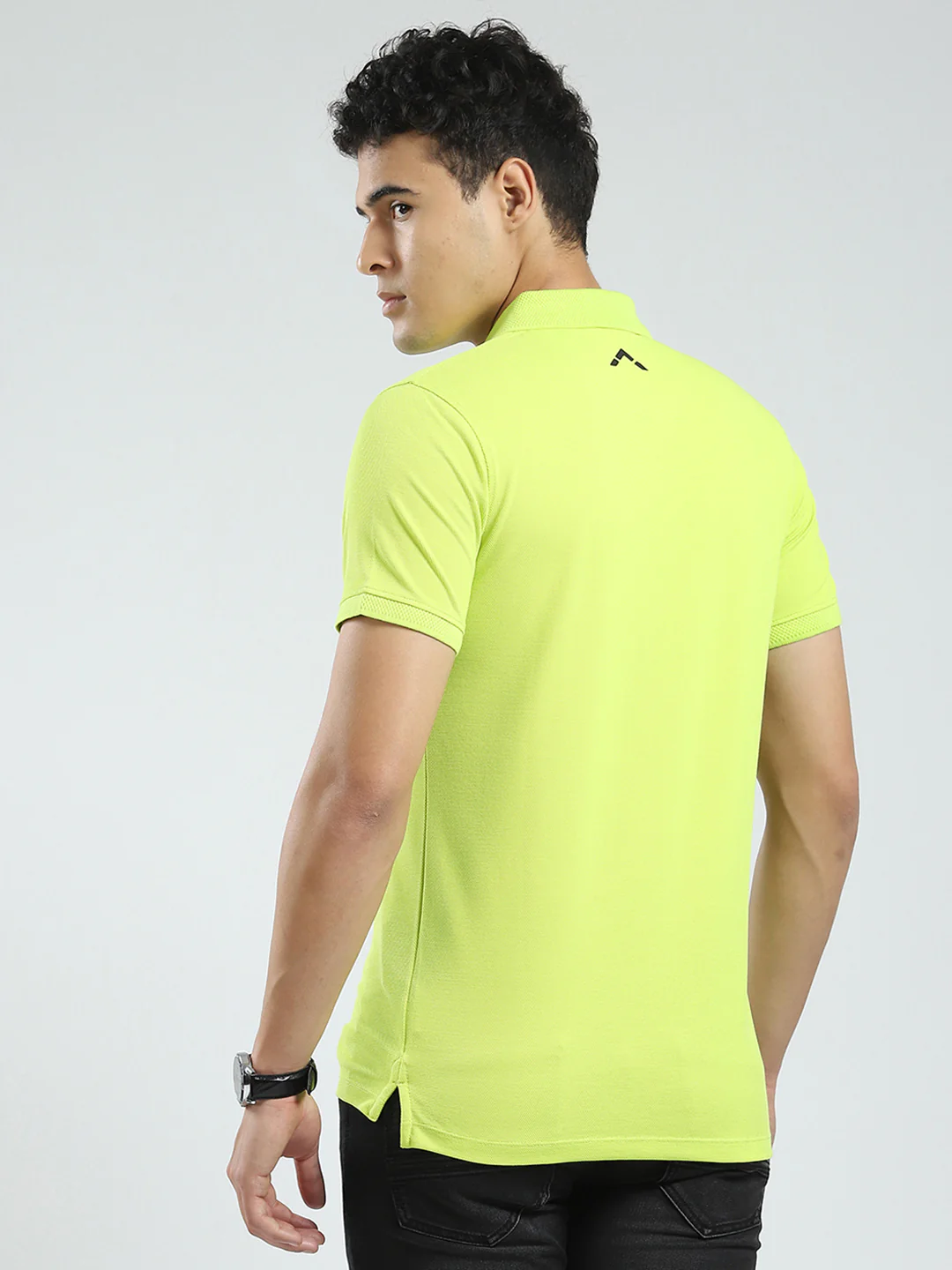 Rock.it Men Green Solid Collar Half Sleeve T-Shirt - Image 5