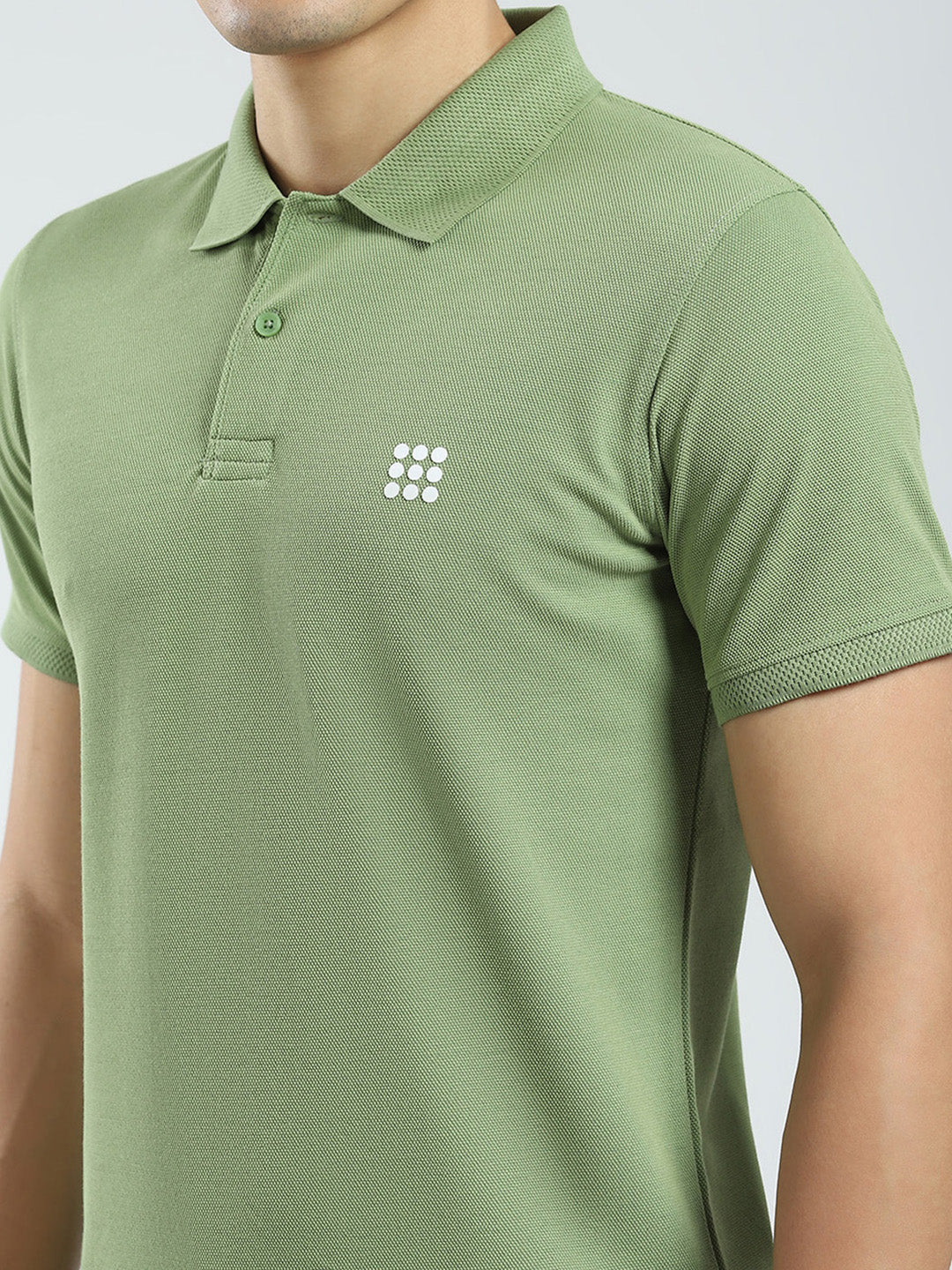 Rock.it Men Green Solid Collar Half Sleeve T-Shirt - Image 6