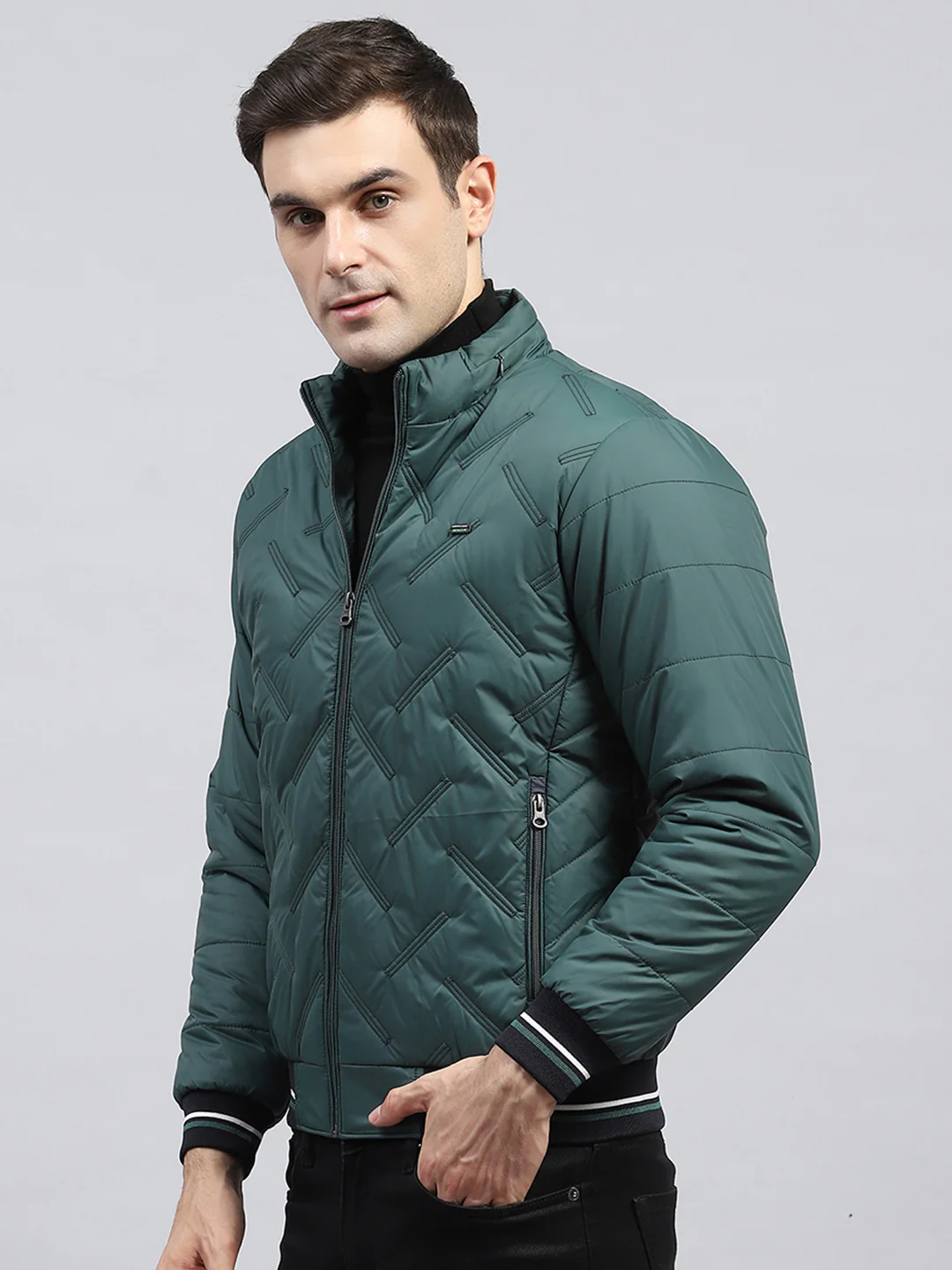 Men Green Solid Detachable Hood Full Sleeve Jacket - Image 4