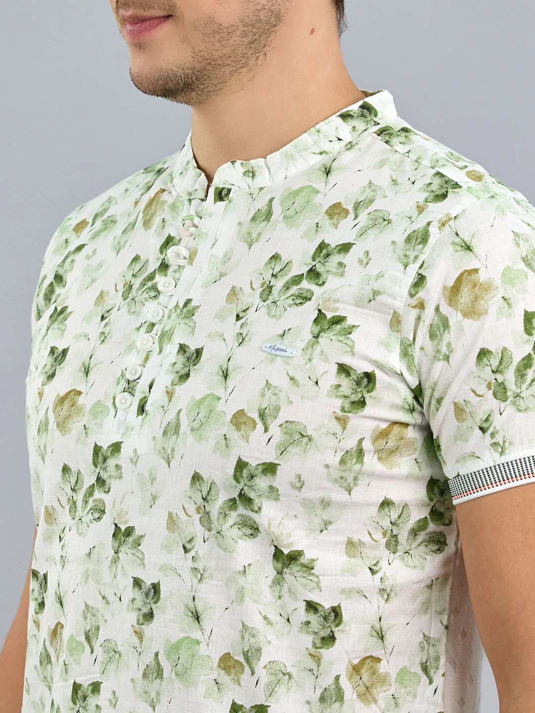 Men Green Solid Henley Neck Half Sleeve T-Shirt - Image 5