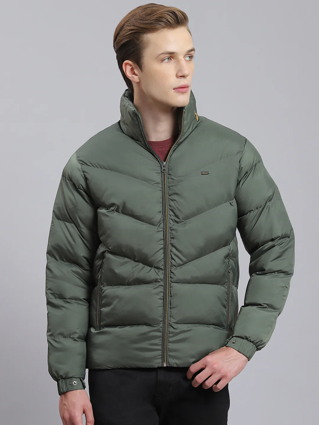 Men Green Solid Hooded Full Sleeve Jacket - Image 3