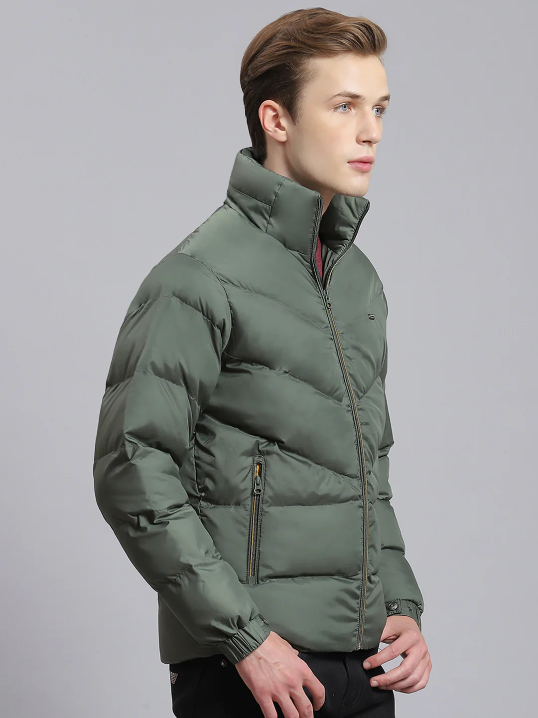 Men Green Solid Hooded Full Sleeve Jacket - Image 5