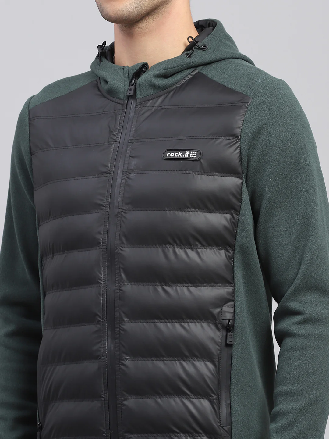 Rock.it Men Green Solid Hooded Full Sleeve Jacket - Image 6