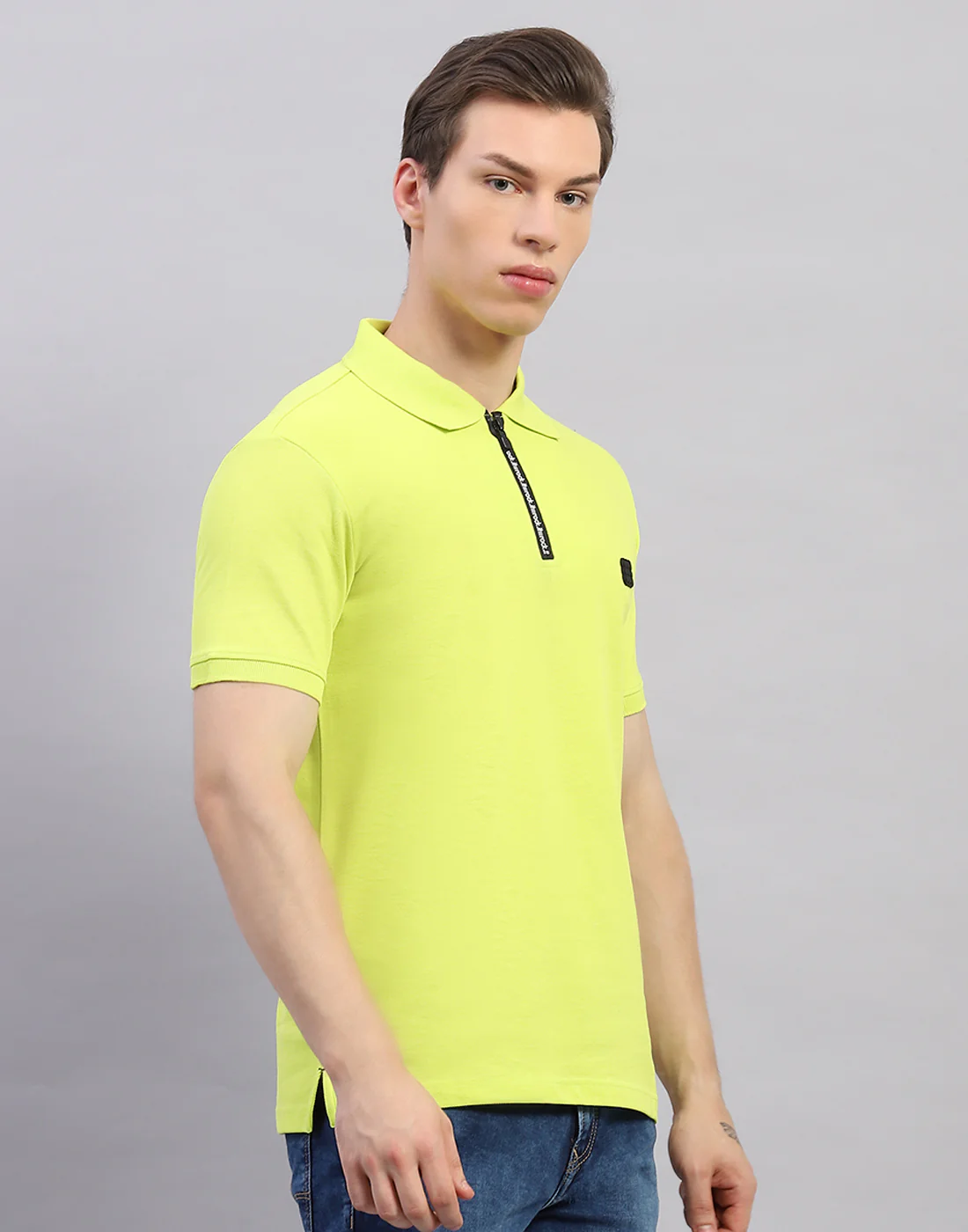 Rock.it Men Green Solid Polo Collar Half Sleeve T-Shirt - Image 4