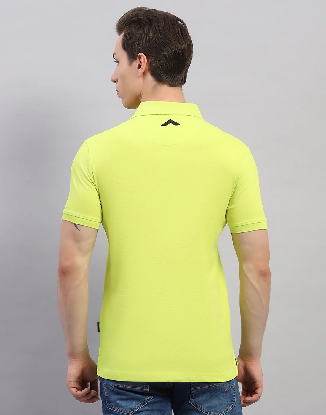 Rock.it Men Green Solid Polo Collar Half Sleeve T-Shirt - Image 5