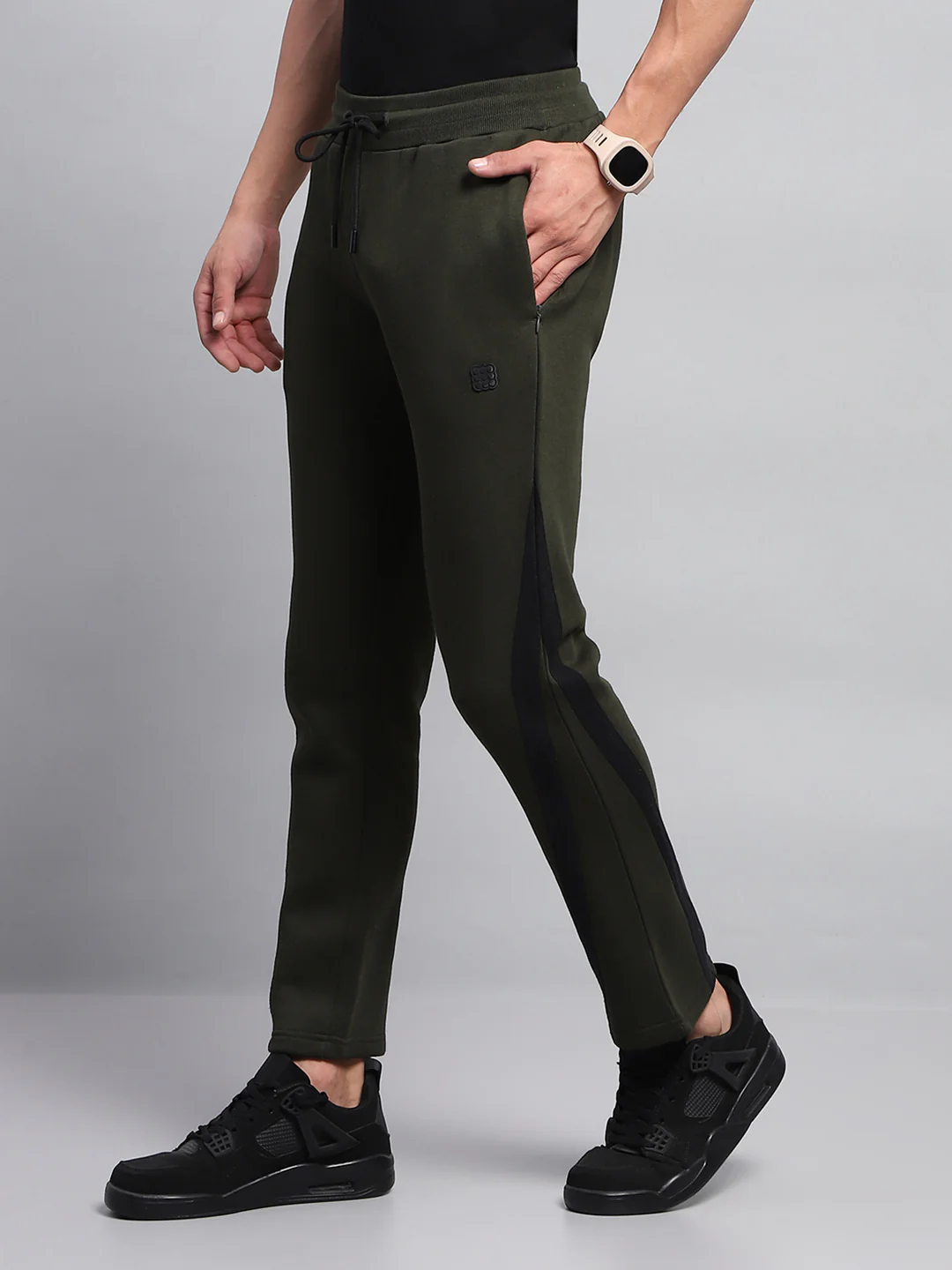Rock.it Men Green Solid Regular Fit Lower - Image 3