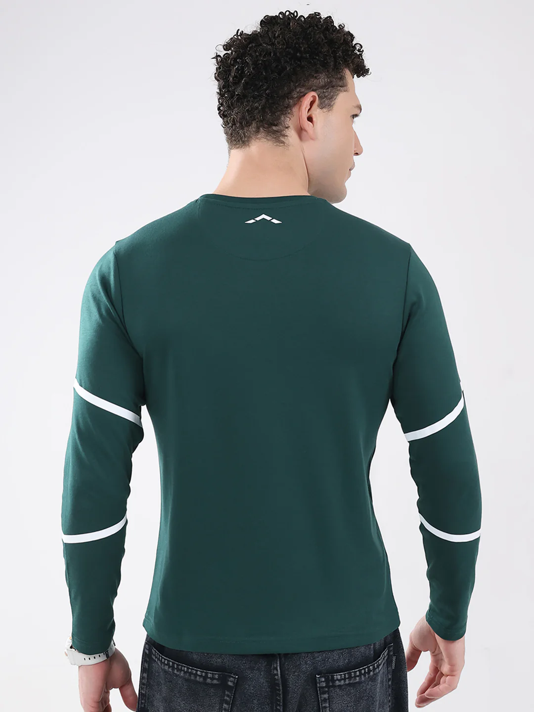 Rock.it Men Green Solid Round Neck Full Sleeve Winter T-Shirt - Image 5