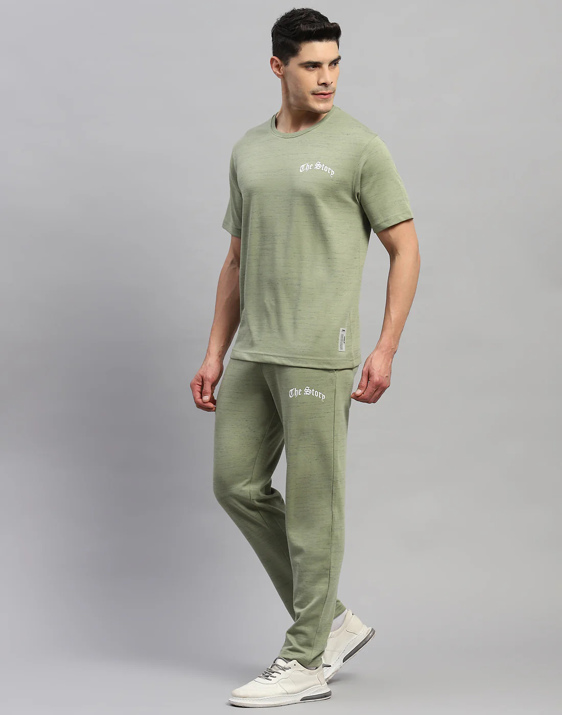 Rock.it Men Green Solid Round Neck Half Sleeve Lower Set - Image 3