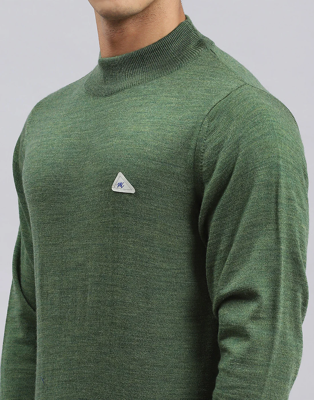 Men Green Solid Turtle Neck Full Sleeve Pullover - Image 6