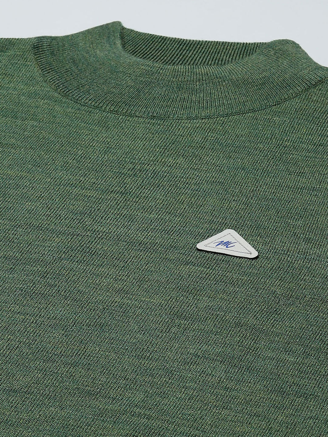 Men Green Solid Turtle Neck Full Sleeve Pullover - Image 8