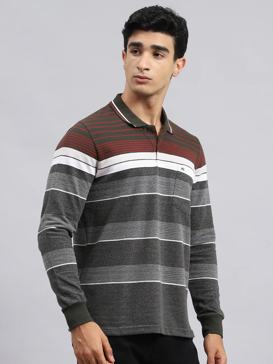 Men Green Stripe T-Shirt - Image 3