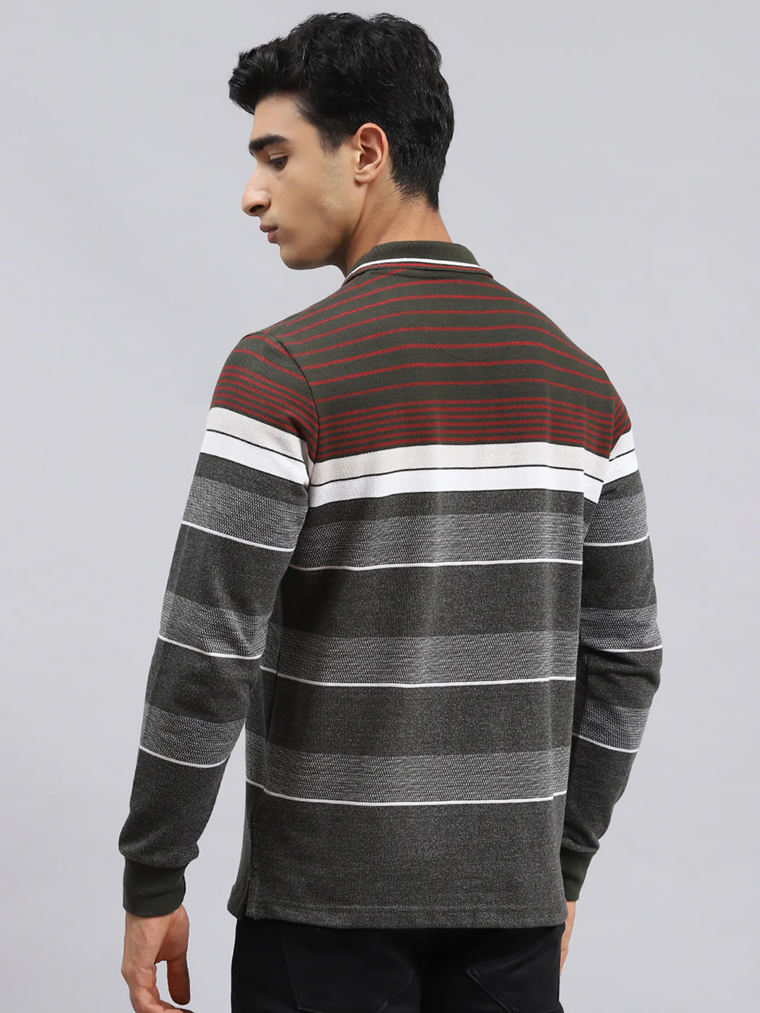 Men Green Stripe T-Shirt - Image 5