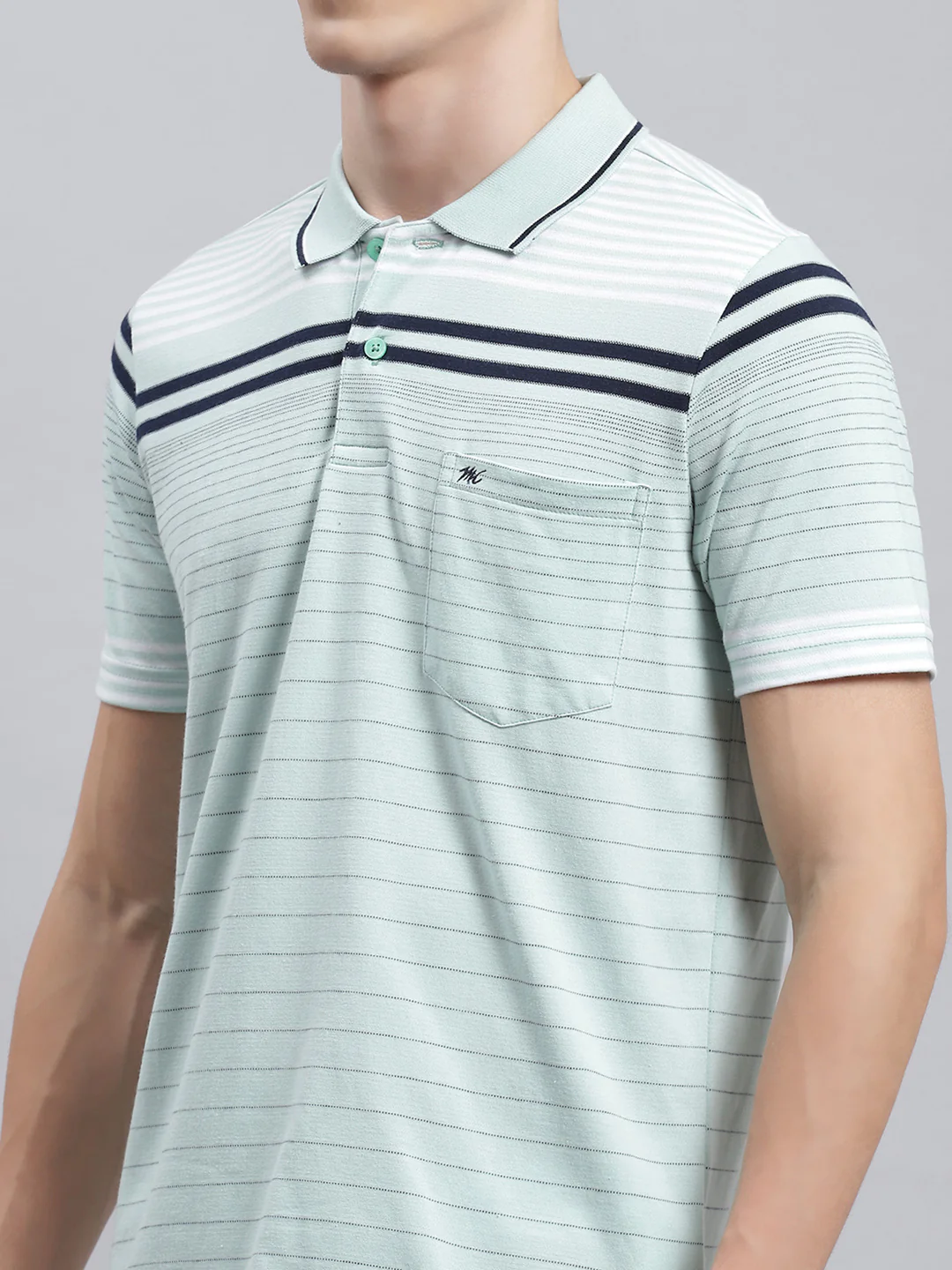 Men Green Stripe T-Shirt - Image 6