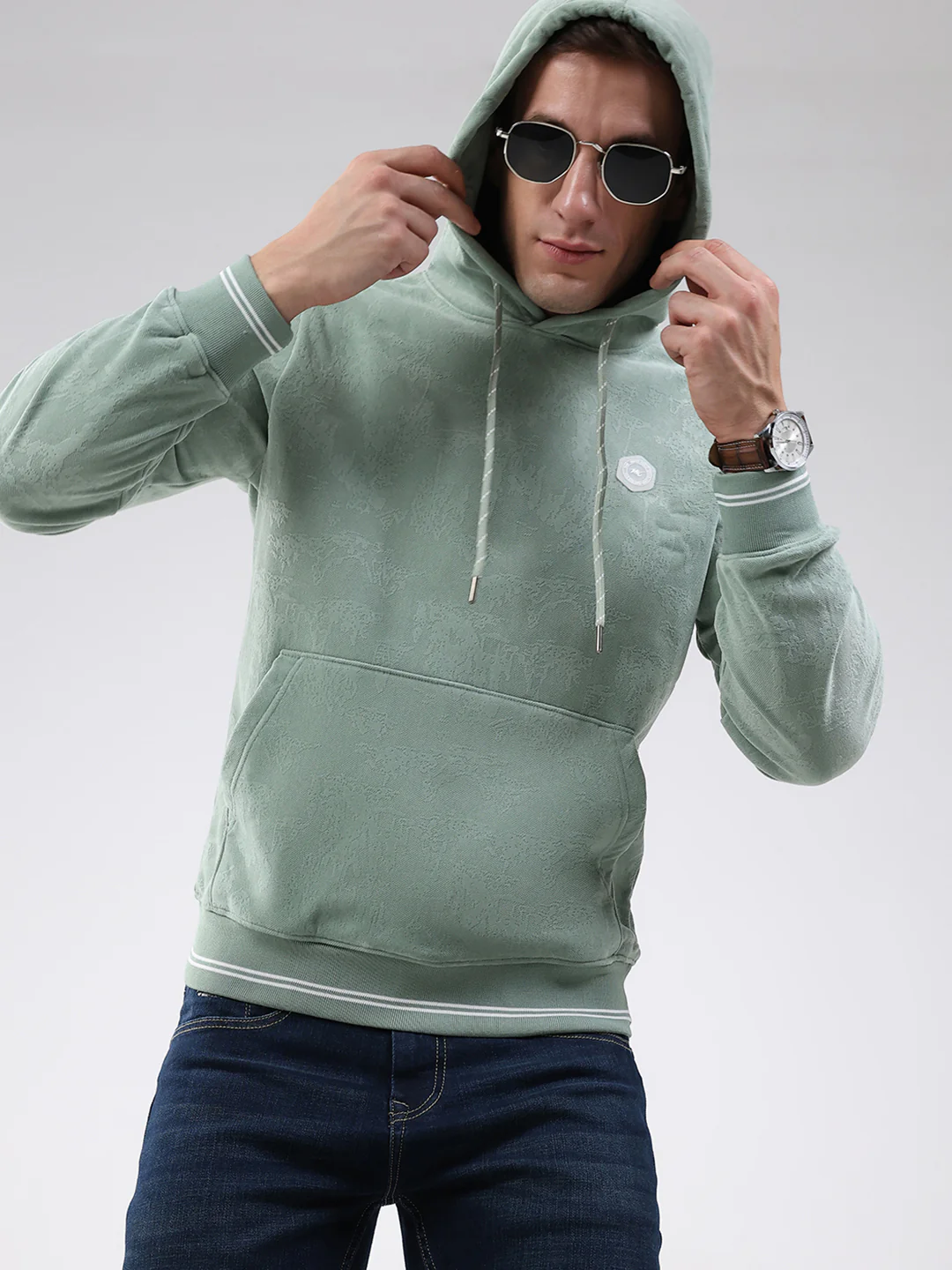 Men Green Super Soft Hooded Sweatshirt - Extra Warm - Image 7