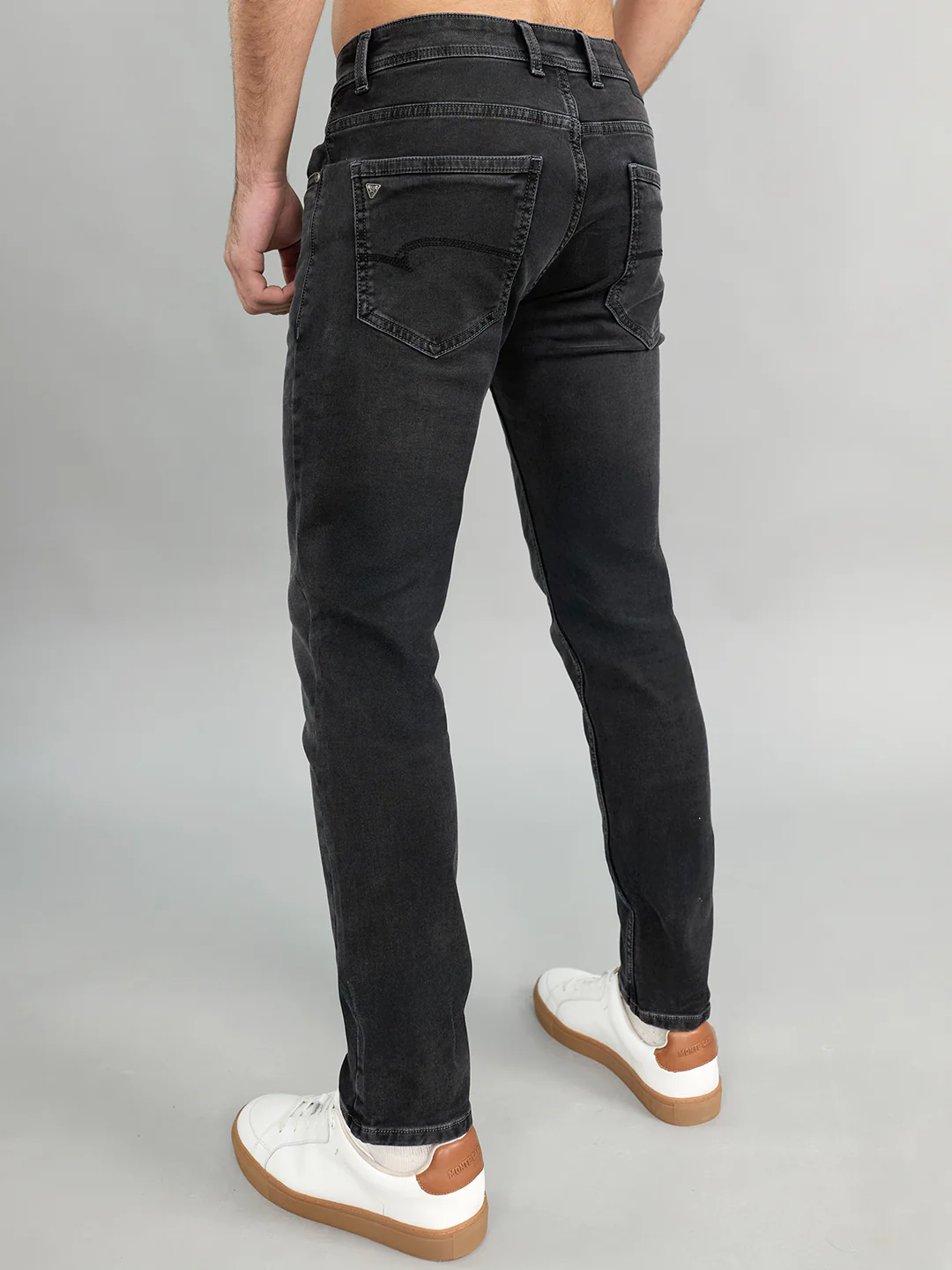 Men Grey Light Wash Skinny Fit Denim - Image 4