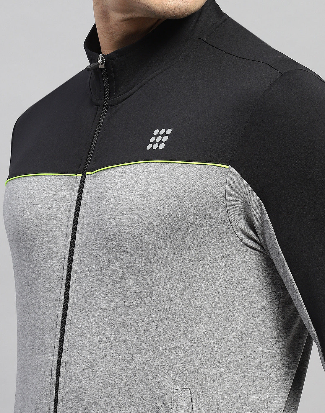 Rock.it Men Grey Melange Solid Round Neck Full Sleeve Tracksuit - Image 6