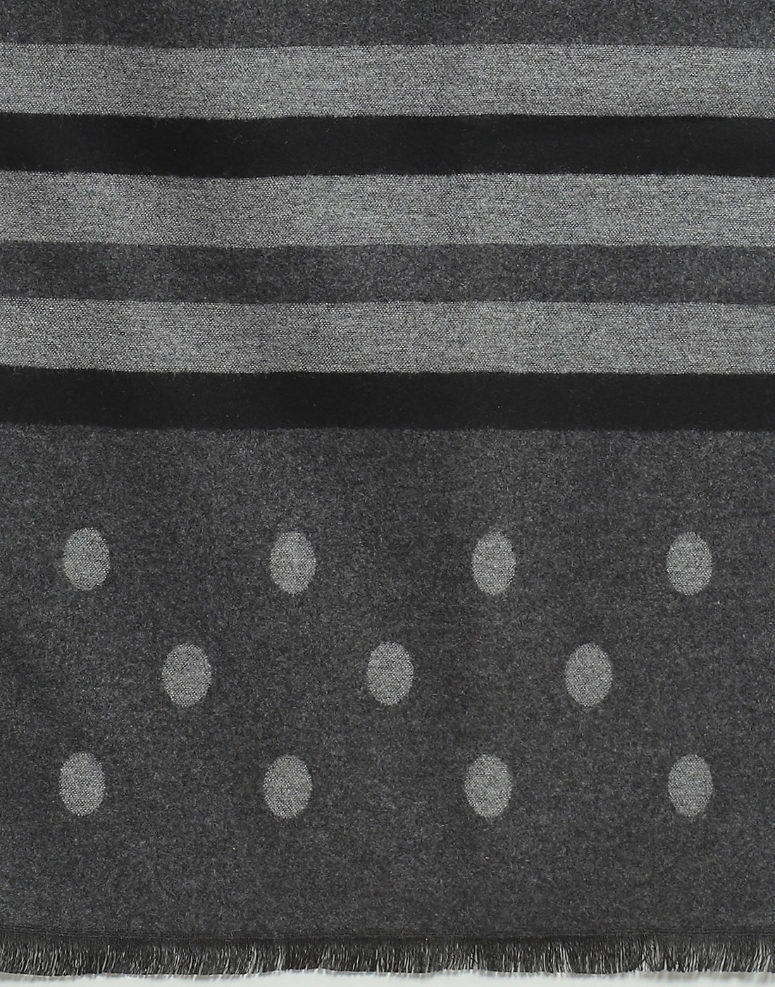 Men Grey Melange Stripe Muffler - Image 6