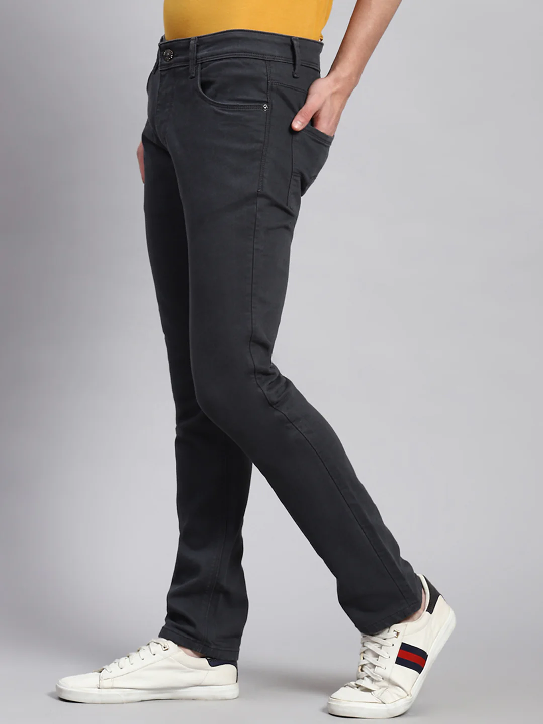 Men Grey Narrow Fit Denim - Image 4