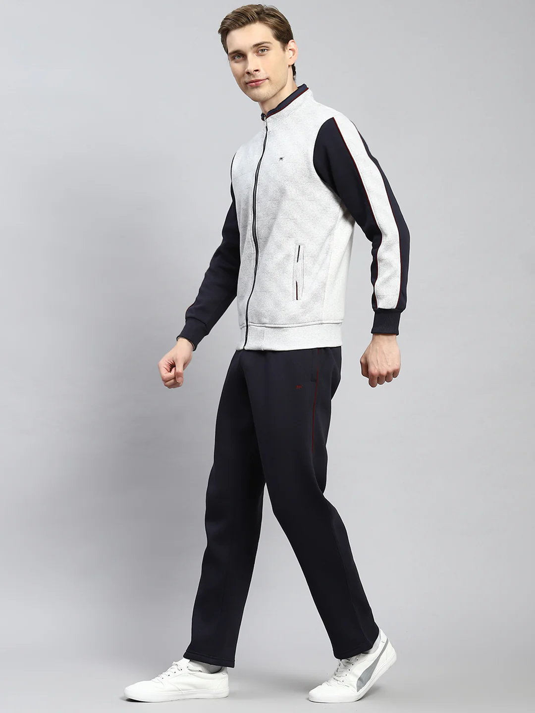 Men Grey Plain Tracksuit - Image 4