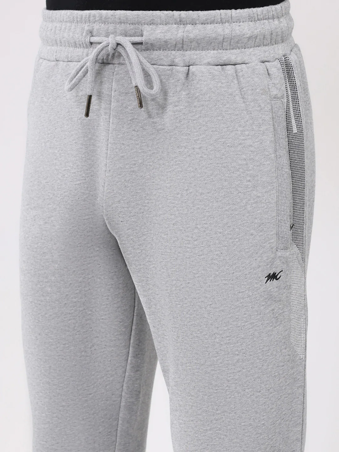 Men Grey Printed Collar Full Sleeve Winter Tracksuit - Image 9