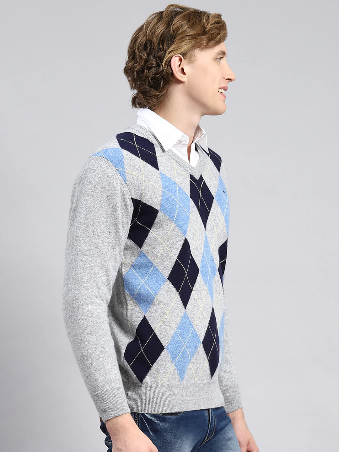 Men Grey Printed Pullover - Image 3