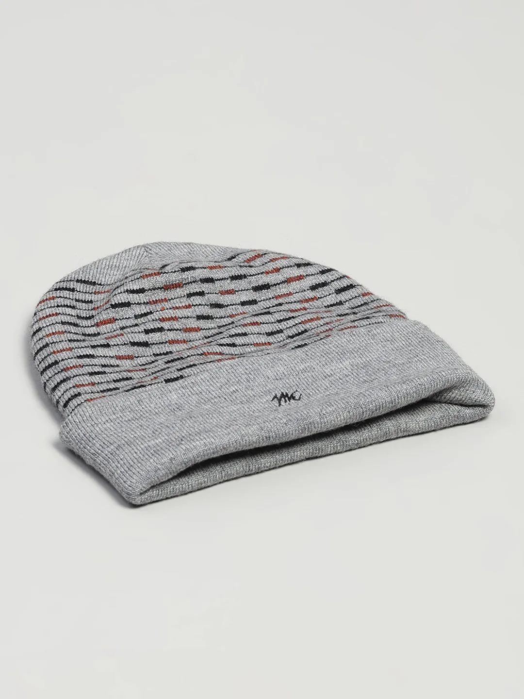 Men Grey Printed Pure Wool Cap - Image 6