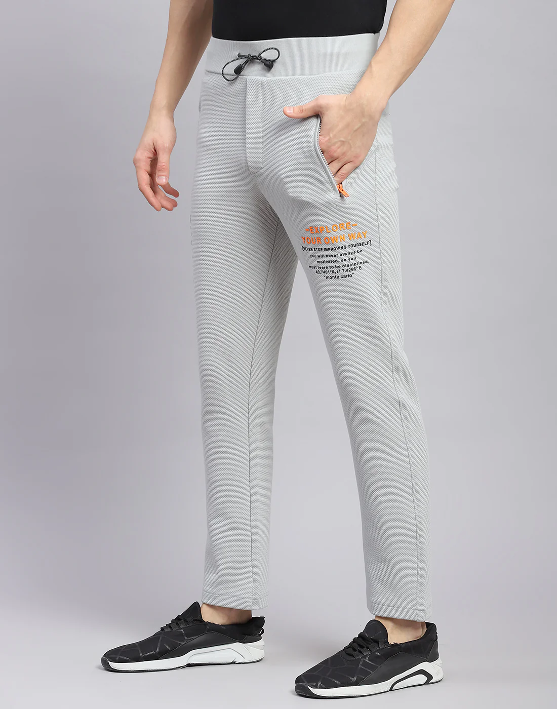 Men Grey Printed Regular Fit Winter Lower - Image 3