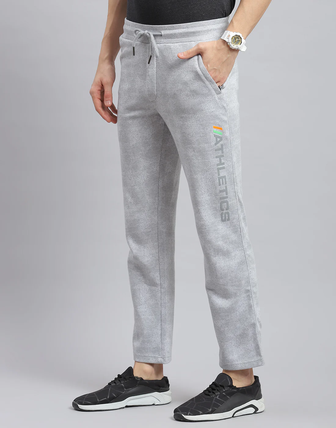 Men Grey Printed Regular Fit Winter Lower - Image 3