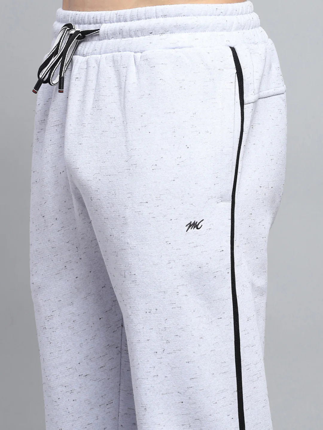 Men Grey Printed Round Neck Full Sleeve Winter Tracksuit - Image 8