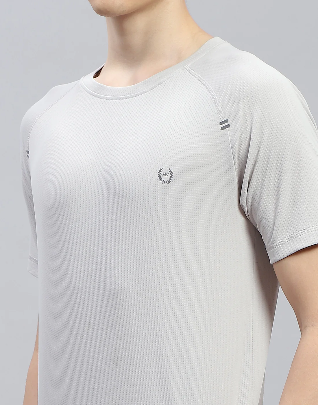 Men Grey Printed Round Neck Half Sleeve T-Shirt - Image 7