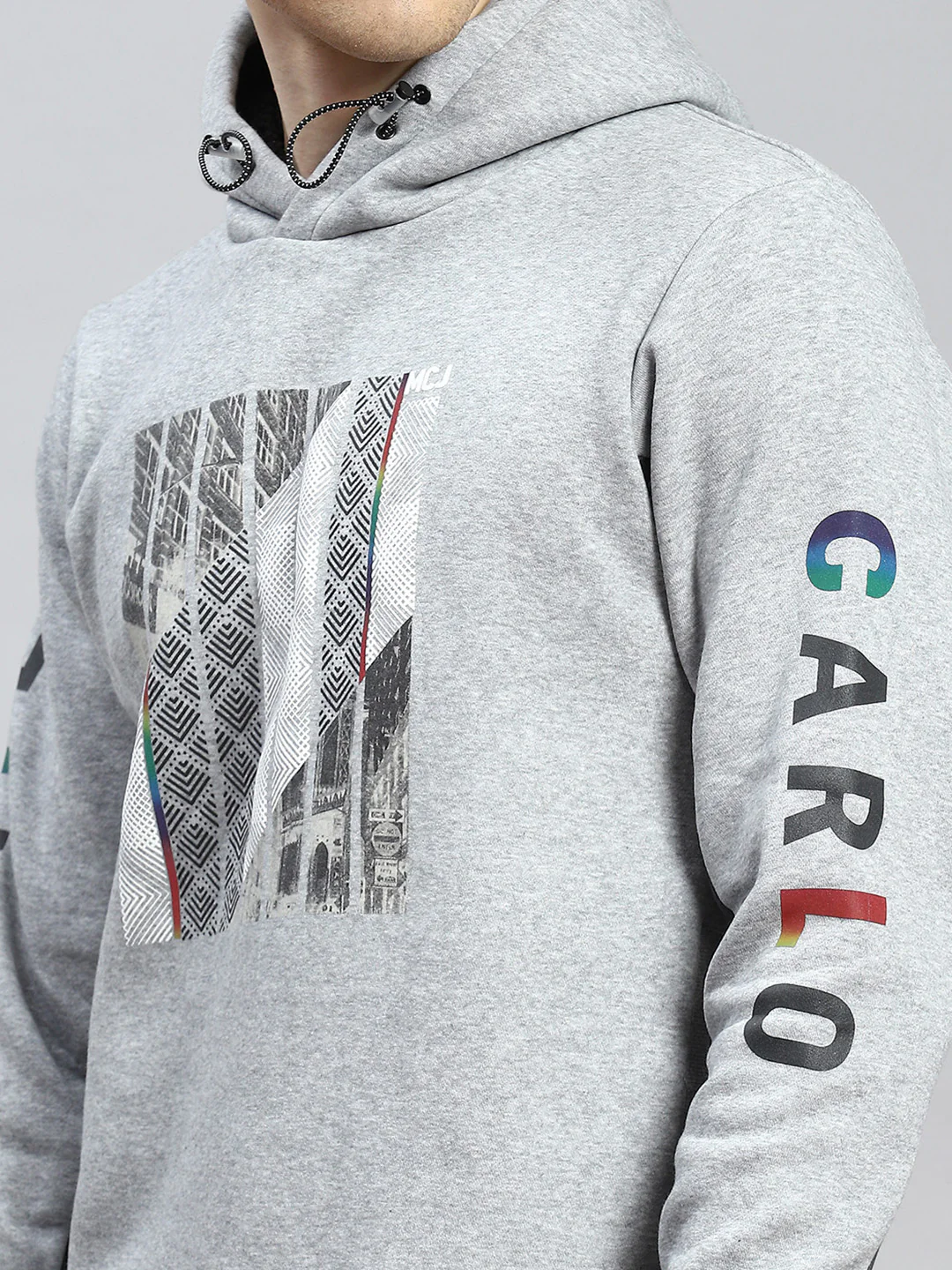 Men Grey Printed Sweatshirt - Image 6