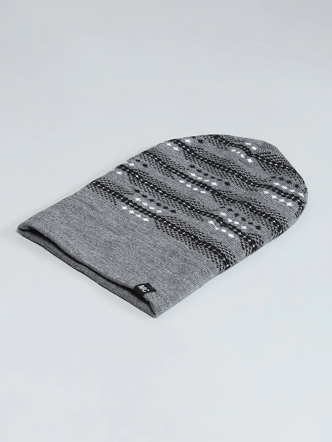 Men Grey Self Design Cap - Image 6