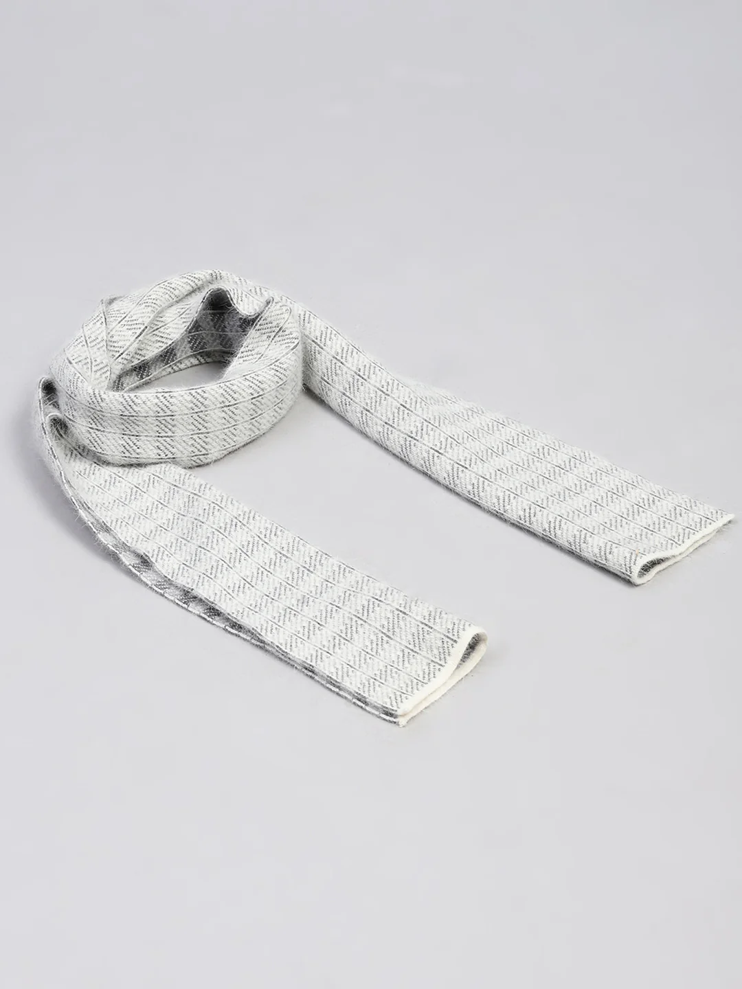 Men Grey Self Design Muffler - Image 6