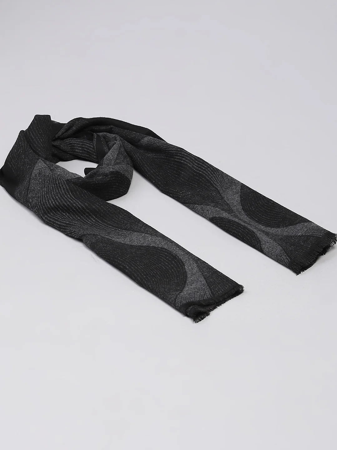 Men Grey Self Design Muffler - Image 6