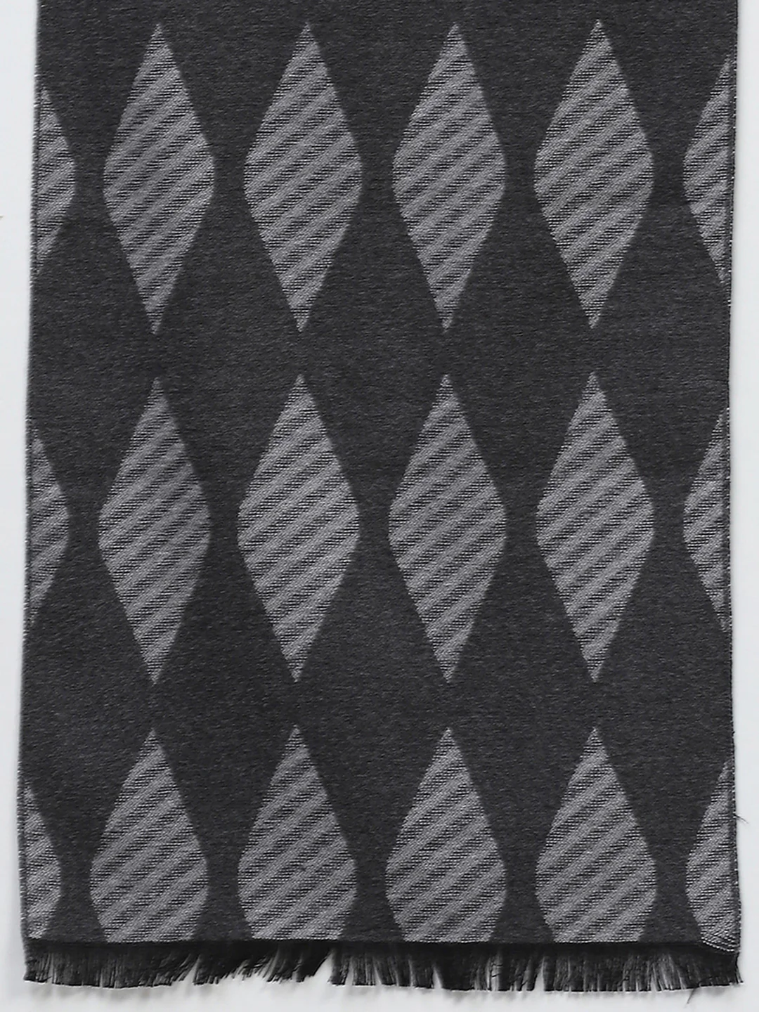 Men Grey Self Design Muffler - Image 8