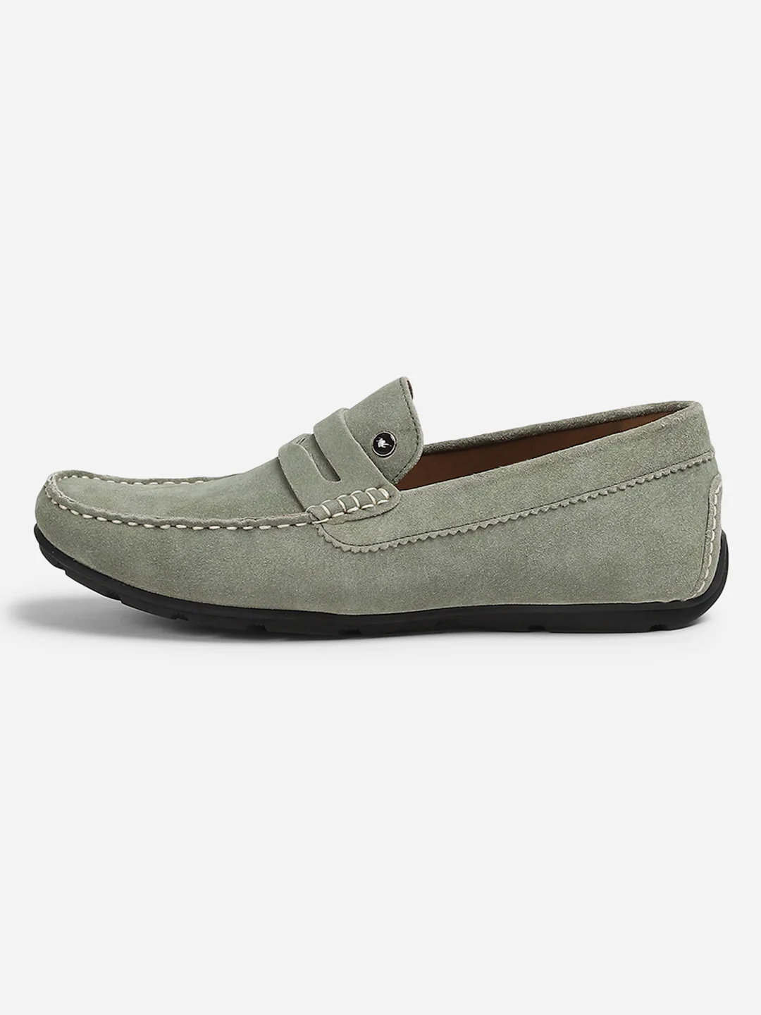 Men Grey Slip-On Genuine Leather Loafer - Image 5