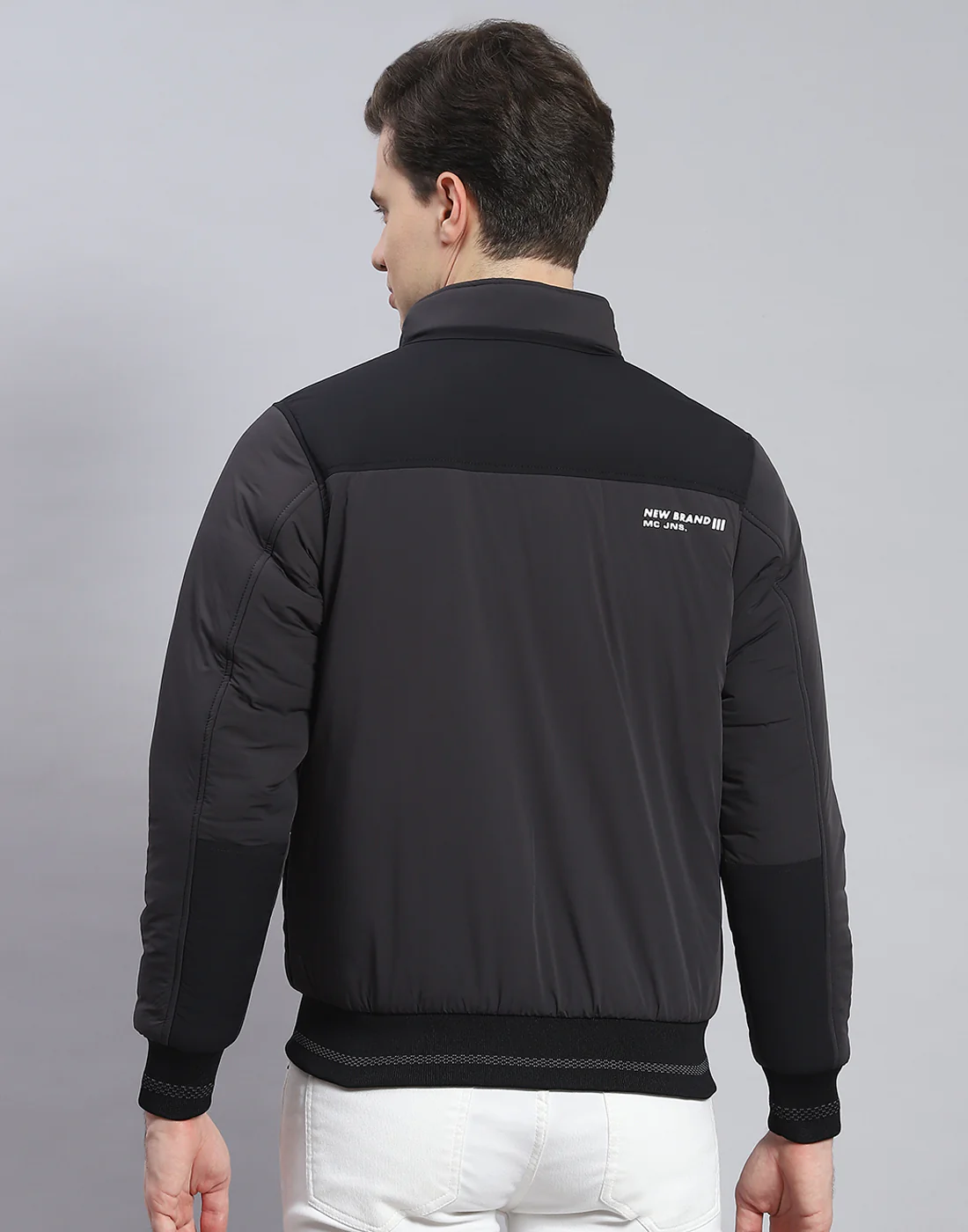 Men Grey Solid Hooded Full Sleeve Jacket - Image 7