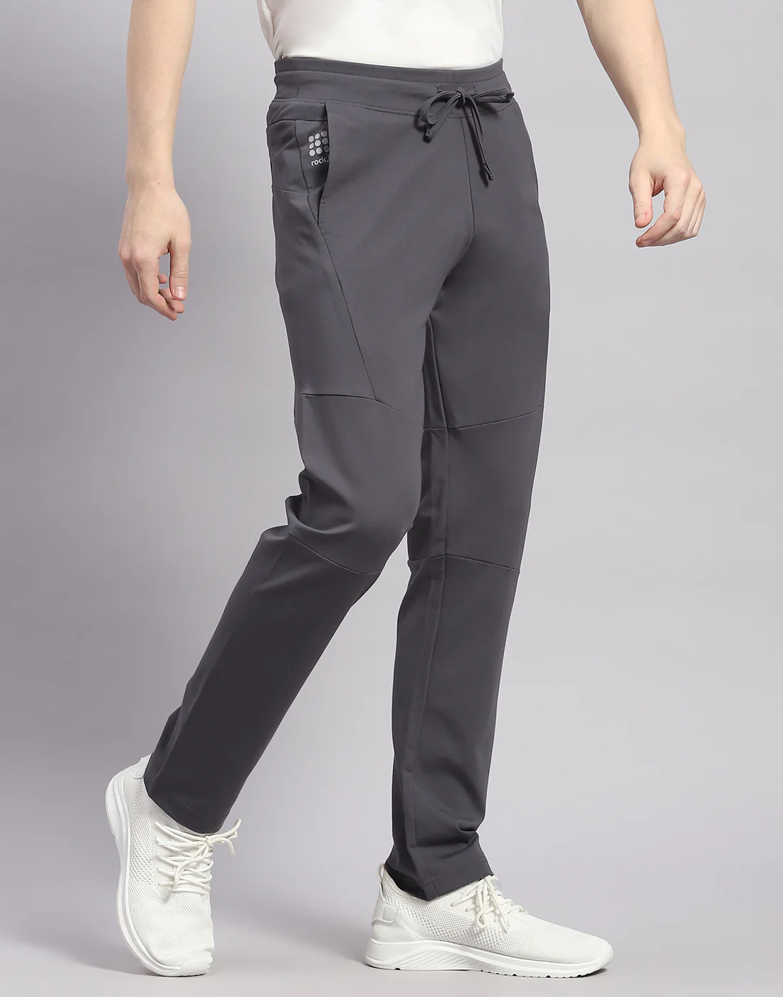 Rock.it Men Grey Solid Regular Fit Lower - Image 4