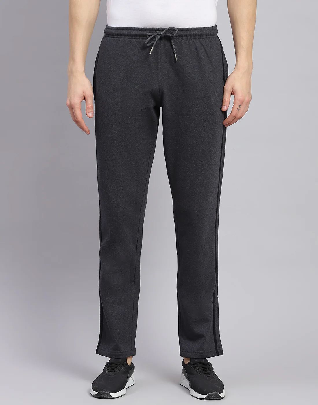 Men Grey Solid Regular Fit Winter Lower - Image 2