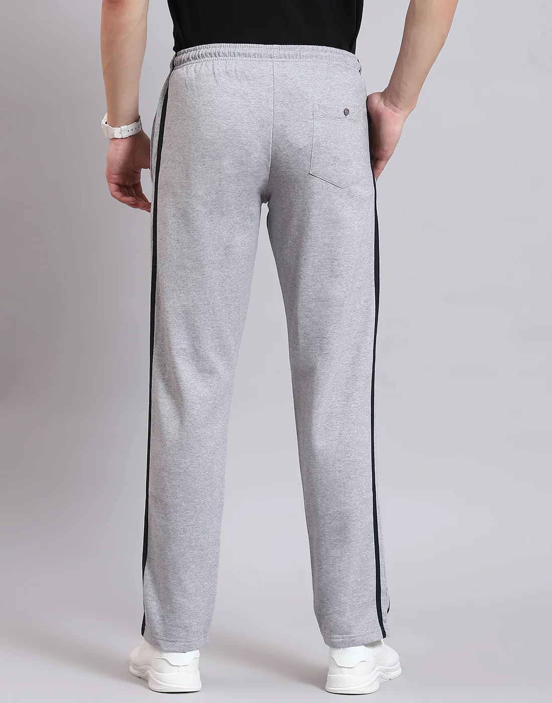Men Grey Solid Regular Fit Winter Lower - Image 6