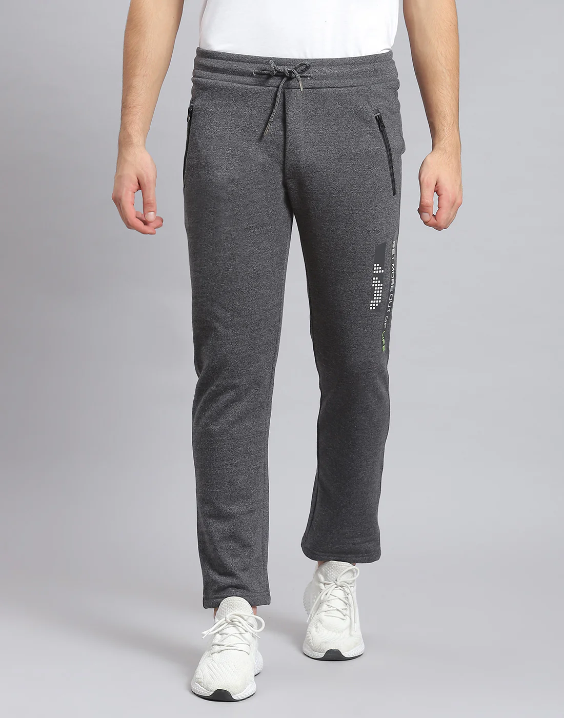Men Grey Solid Regular Fit Winter Lower - Image 3