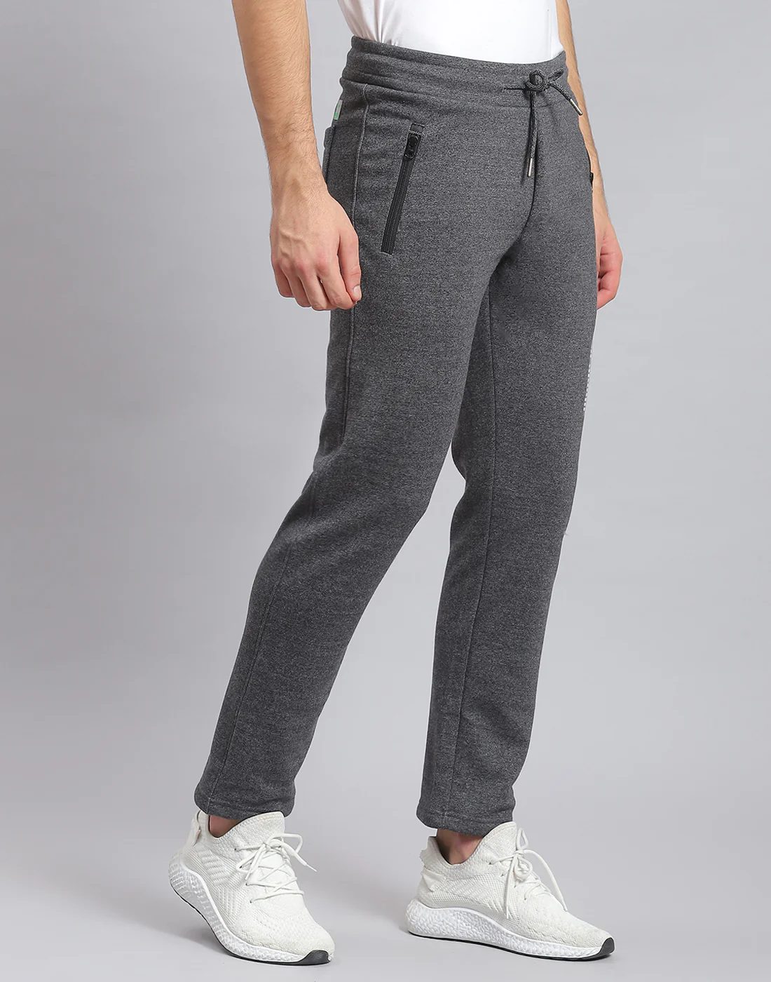Men Grey Solid Regular Fit Winter Lower - Image 4