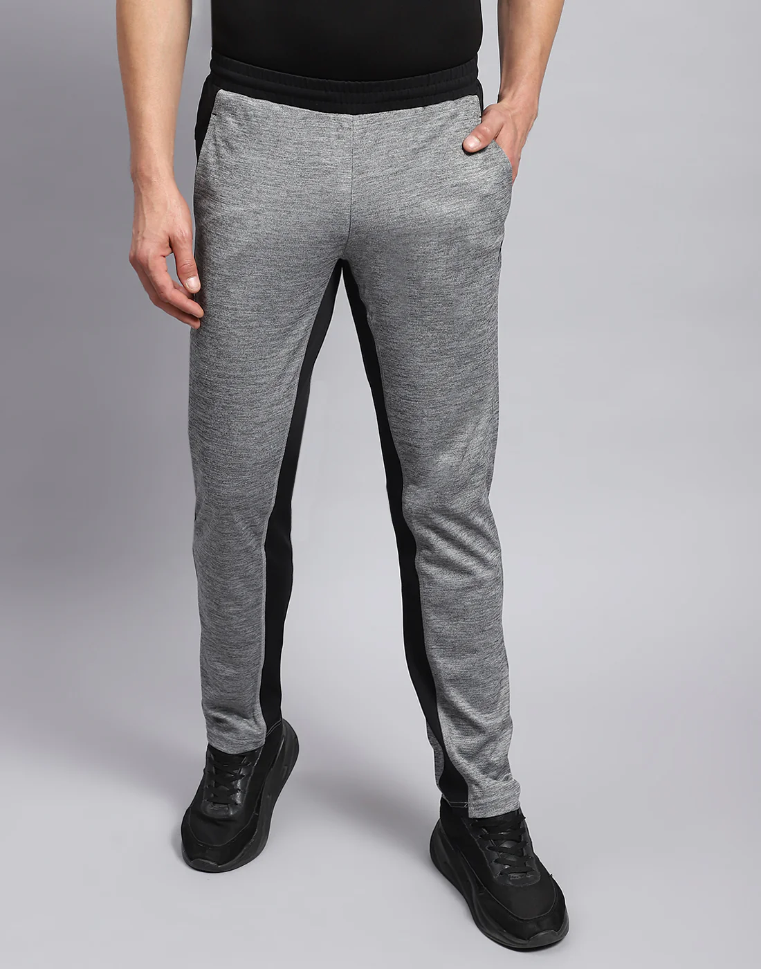 Rock.it Men Grey Solid Regular Fit Lower - Image 3